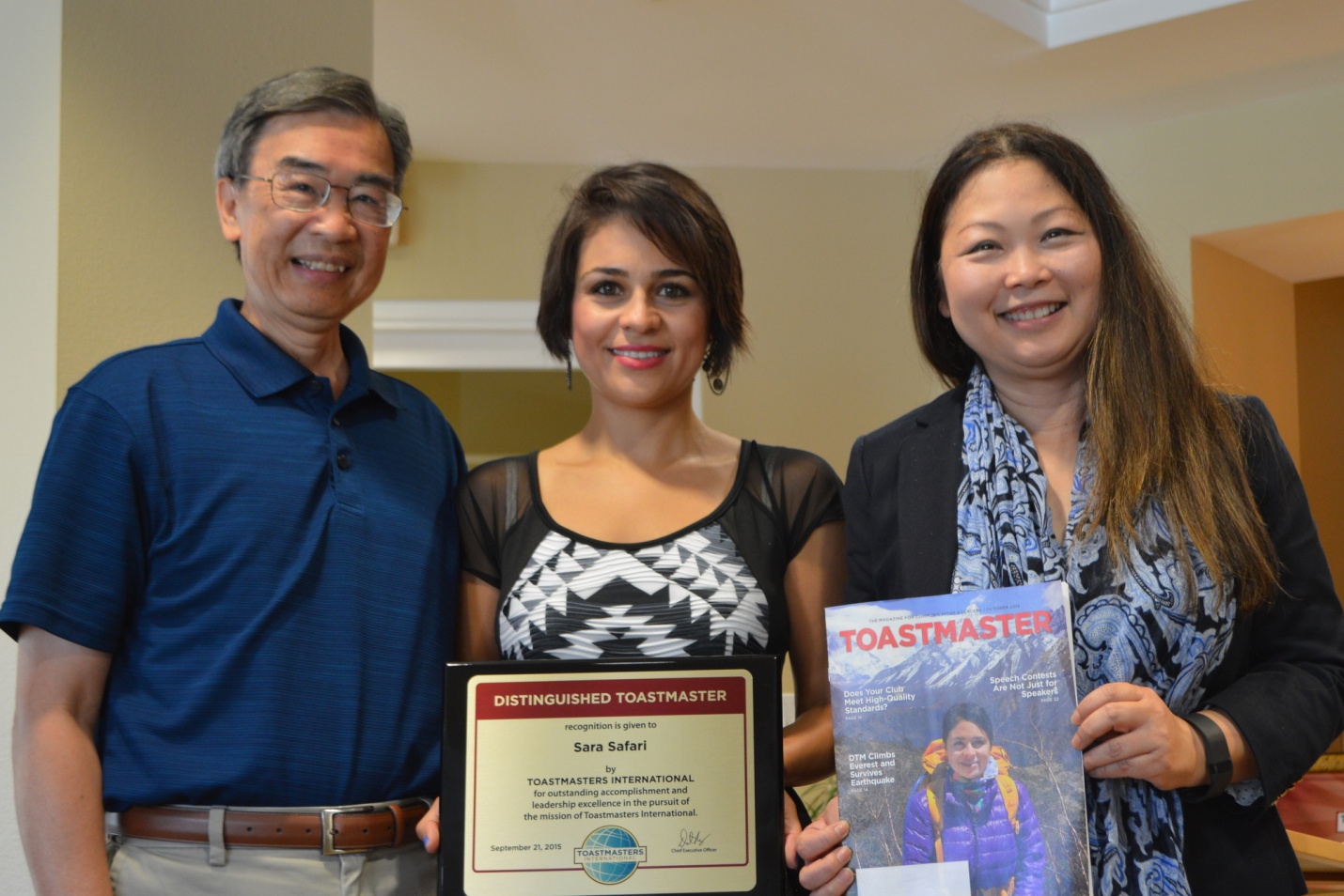 Toastmaster Magazine Cover Girl Sara Safari